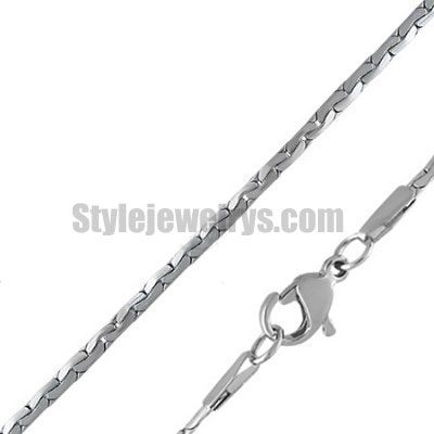 Stainless steel jewelry Chain 50cm - 55cm length Geometric Box chain necklace w/lobster 1mm ch360250 - Click Image to Close